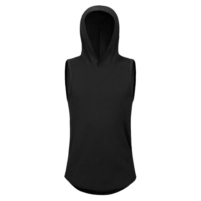 Posijego Tank Tops for Men Sleeveless Hooded T-Shirts Workout Running Athletic Tanks Solid Color