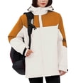 thumbnail image 2 of Sentmoon Women Winter Coat Oversized Long Sleeve Women Jackets Zipper Color Block Windproof Waterproof Hoodies for Women with Pockets Fall and Winter Soft and Comfortable for Sports, 2 of 9