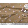 thumbnail image 3 of Soimoi Polyester Crepe Fabric Leaves & Azalia Floral Printed Fabric 1 Yard 52 Inch Wide, 3 of 5
