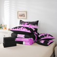 thumbnail image 4 of YST Girly Gymnastics 7pcs Comforter Set Black Pink Bed in a Bag, Full, 4 of 4
