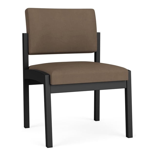 Fauteuil d'Appoint Sans Accoudoirs Lenox en Acier pour Réception / Acier Noir / Brun