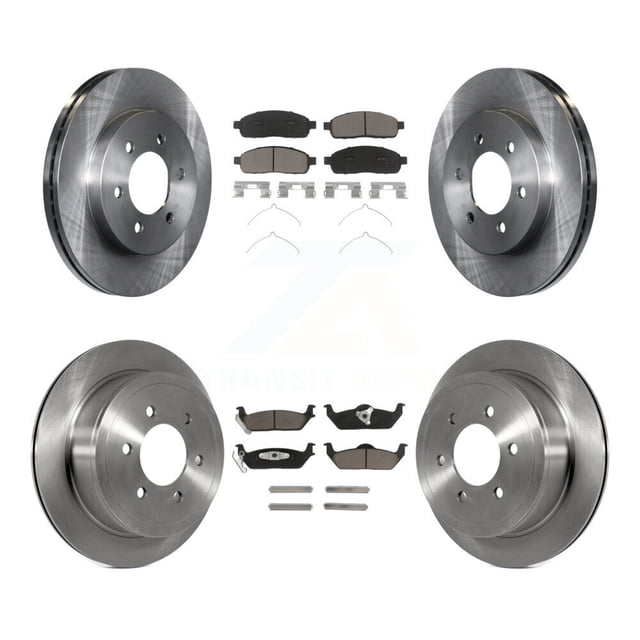 CMX Front Rear Disc Brake Rotors and Ceramic Pads Kit for Car Ford F-150 Lincoln Mark LT 4WD K8C-100796