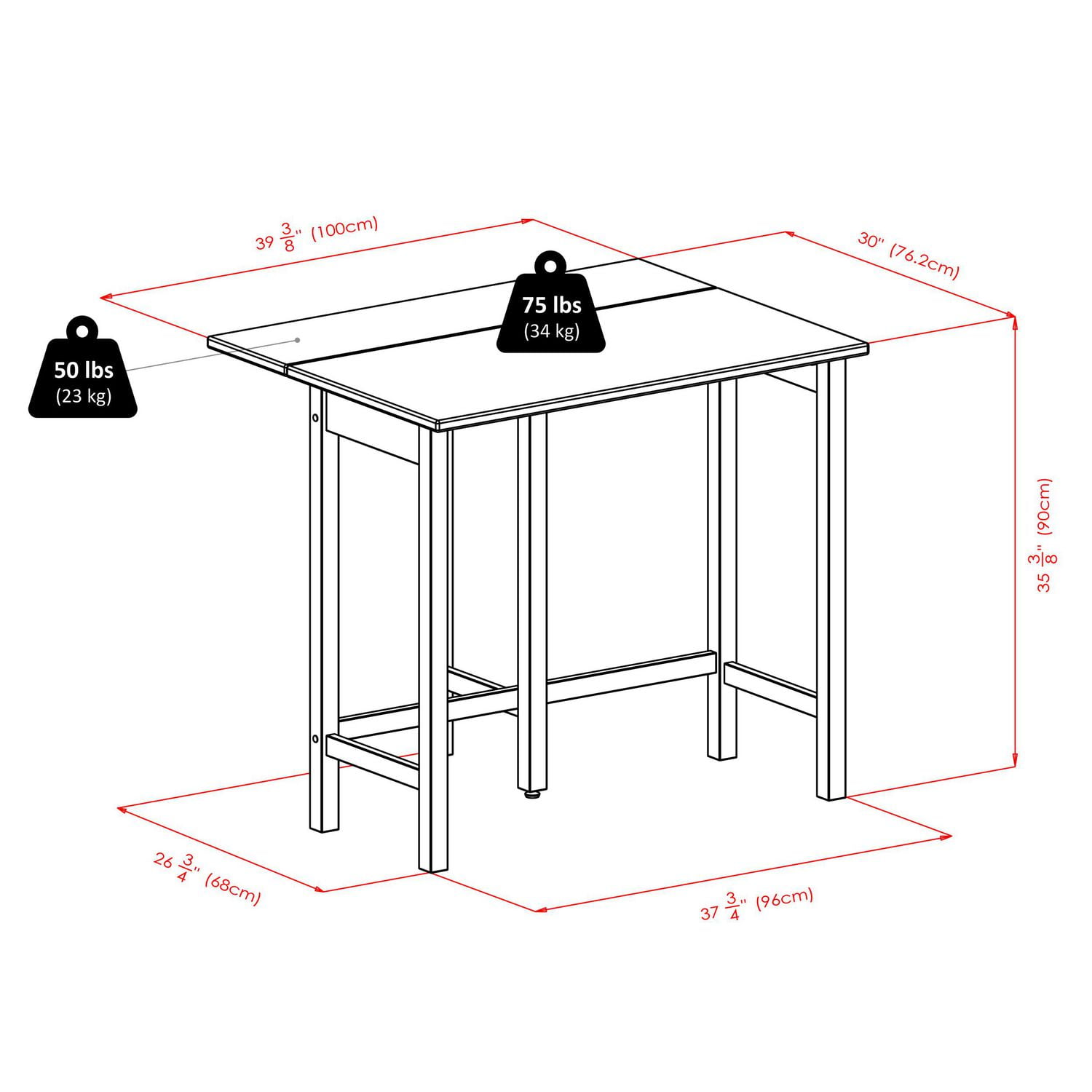 Winsome- Lynnwood 3PC drop leaf high table & saddle stools