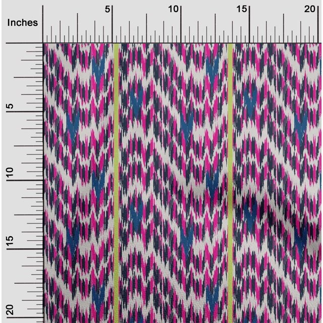 oneOone Cotton Poplin Fabric Stripe & Chevron Ikat Print Sewing Fabric BTY 56 Inch Wide