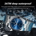 thumbnail image 4 of POEDAGAR Montre de Mode pour Homme en Quartz Bleu en Acier Inoxydable Analogique Étanche Lumineuse avec Date, 4 of 5
