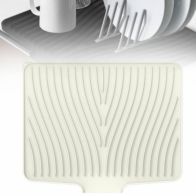 2025 Upgrade Silicone Dish Drying Mat For Kitchen Counter Extra Large Dish Drying Pad Heat & Water Silicone Dish Drying Mats With Drain Lip For Drying Dishes Rack