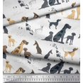 thumbnail image 3 of Soimoi White Cotton Poplin Fabric Mix Dog Print Fabric by Yard 42 Inch Wide, 3 of 3