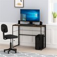 thumbnail image 2 of Pemberly Row Wood & Metal Frame Computer Desk in Rustic Oak/Black, 2 of 6