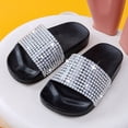 thumbnail image 3 of Xfvqtps Kids Girls Slide Sandals with Rhinestones Soft Sole Non-Slip Home Shower Waterproof PVC Sandals Comfortable Bathroom House Shoes, 3 of 9