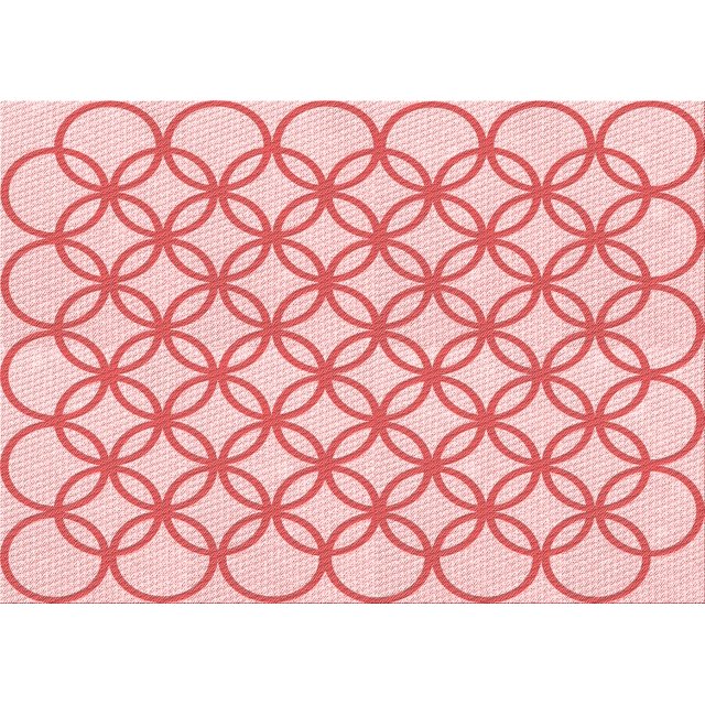 Ahgly Company Machine Washable Indoor Rectangle Transitional Light Red Pink Area Rugs, 7' x 9'