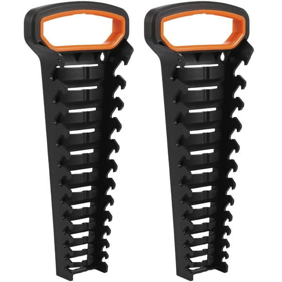AMERTEER 2Pcs Wrench Holder Plastic Metric SAE Wrench Storage Tray Holder 2-Pack Total Holding 24 Wrenches Wrench Tool Tray for Storing 8mm-19mm Metric and SAE Wrenches