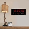 thumbnail image 1 of Grand Affichage LED Horloge Numérique avec Date Température Intérieure Calendrier Semaine Mur, 1 of 7