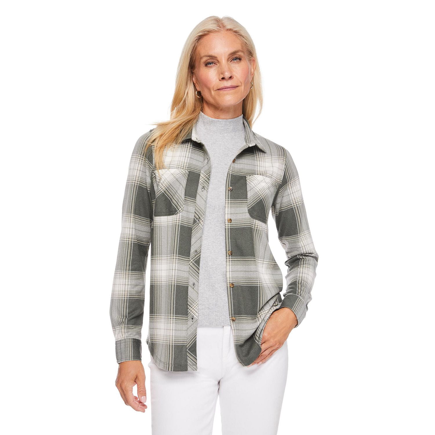 Iyla Women's Hacci Plaid Shirt