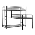 thumbnail image 1 of Furniture of America Crossman Lit Superposé Simple Triple en Métal, Sable Noir, 1 of 9