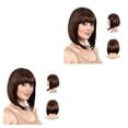 thumbnail image 2 of Maoww Easy To Care For And Style Bob Wigs With Brown Occasions Wigs With Bangs 2Set, 2 of 6