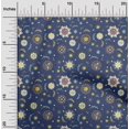 thumbnail image 2 of oneOone Polyester Spandex Blue Fabric Asian Suzani Sewing Craft Projects Fabric Prints By Yard 56 Inch Wide, 2 of 5