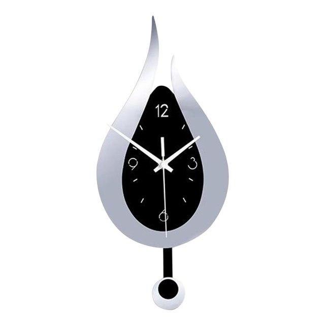 Pendulum Wall Clock, Glass Decorative Wall Clock, Battery Operated Schoolhouse Clocks, ,Decorative Wall Clock for Livingroom,Study