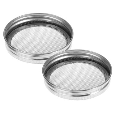 2 Pcs Écran de Germination en Acier Inoxydable Couvercles de Germination pour Bocal de Mise en Conserve à Ouverture Ronde (Argent)