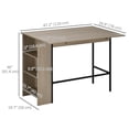 thumbnail image 3 of HOMCOM Extendable Bar Table, Counter Height Table, Light Grey, 3 of 10