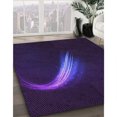 thumbnail image 3 of Ahgly Company Tapis Rond Lavable en Machine Intérieur Transitionnel Violet Profond, 6 Pieds Rond, 3 of 7