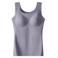 thumbnail image 3 of RXIRUCGD Haut Chaud Chauffant pour Femmes, Mode, Uni, à Encolure Ronde, avec Coussinet de Poitrine ( Gris, Taille : L ), 3 of 3