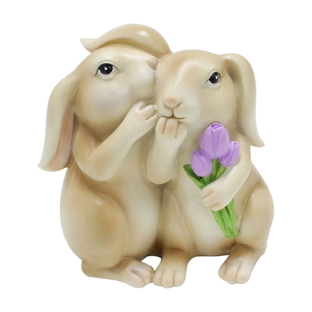 SLYNSHome Easter Bunny Figurines Garden Decor Cute Rabbit Statues Yard Outdoor Decorations for Home Outdoor