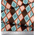thumbnail image 2 of Soimoi Brown Rayon Fabric Stripe & Diamond Geometric Print Fabric by the Yard 56 Inch Wide, 2 of 3
