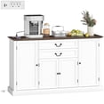 thumbnail image 1 of HOMCOM 58" Farmhouse Sideboard Buffet Cabinet with Charging Station White, 1 of 10
