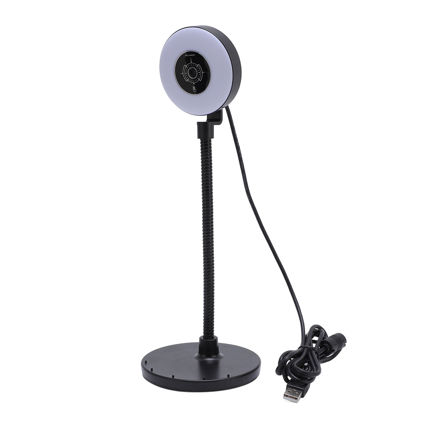 Webcam with Fill Light, 3 Color Modes 5MP Webcam with Light Bendable Rod Auto Focus  for Streaming
