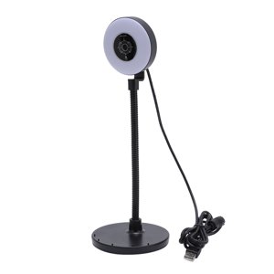 Webcam avec lumière de remplissage, 3 Modes de couleur 5MP Webcam avec Light Bendable Rod Auto Focus pour le streaming