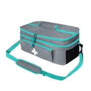 Bunblic Emergency First Aid Bag Drug Carry Case Gifts Mini Medicine Storage Bag Home Medical Kits for Travel Office Workplace Camping grey