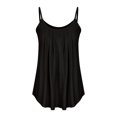 thumbnail image 4 of Mrat Débardeurs Dos Nageur pour Femmes Été Mode Décontractée Sans Manches Col Rond Unis Débardeurs Blouse Gilets Camisole Hauts pour Femmes P-199 Noir P, 4 of 6