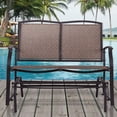 thumbnail image 2 of Gymax Causeuse de Patio à Glissière Banc Berçant Double Chaise avec Accoudoirs Cour Arrière Extérieur, 2 of 6