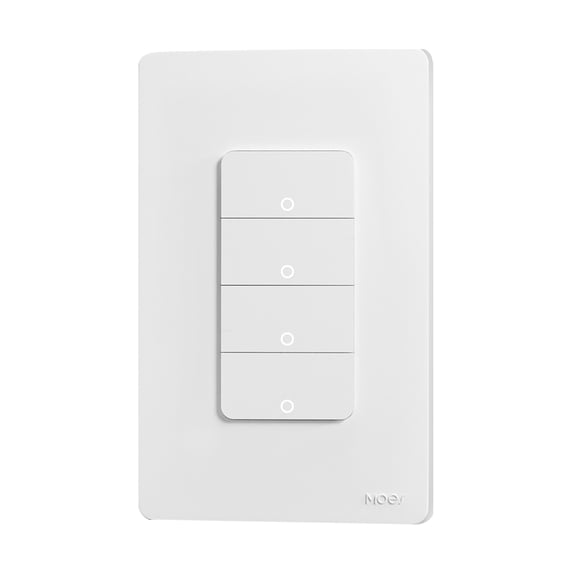 Mistaha Smart Home Tuya Zigbee Touch Panel Light Switch 4 Gang Universal Timer Voice Control Remote Control Wide Voltage Compatible with Single Live Wire 90-250VAC 50/60Hz American Standard White -