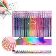 ZTTD Glitter Gel Pens, 18 Colors Glitter Pens for Adult Coloring Books, Journaling, Drawing, Scrapbooking and DIY Crafts, Retractable Gel Ink Pens for Art and Work