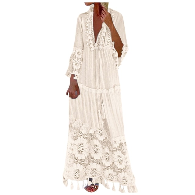 FhsagQ Cache-Maillot en Résille pour Femmes Ensembles Femmes Mode Uni Dentelle Patchwork Franges Robe à Manches Longues Robe de Plage Vacances Cache-Maillot pour Femmes Ouvert à l'Entrejambe Grande Taille Cache-Maillot pour Femmes Jeu de Rôle Beige G