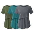 thumbnail image 1 of DPTALR Blouse d'Allaitement à Manches Courtes pour Grossesse et Grossesse, Couleur Unie, Col Rond, 1 of 8