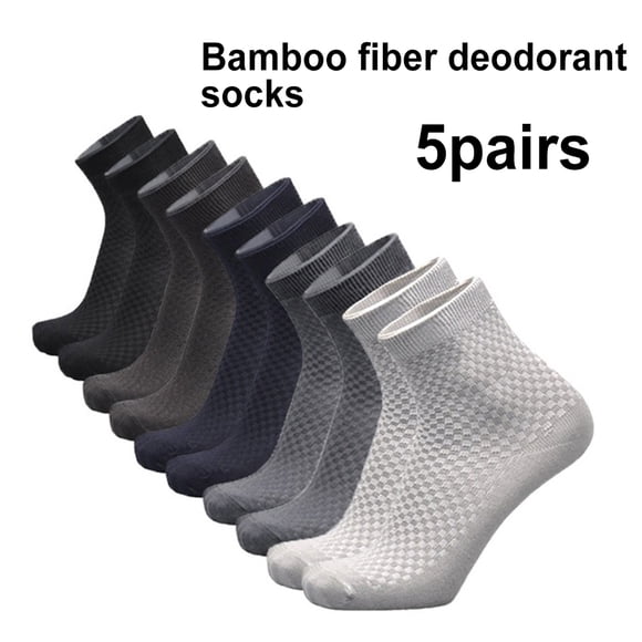 Neinkie 5Pairs Bamboo Men sock Breathable Sock Low Quarter Thin Ankle Sock Comfort Cool soft Sock