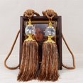 thumbnail image 2 of 2xluxury Embrasses de Rideaux Attaches en Corde Embrasses à Franges Embrasses Décor de Perles Paire, 2 of 7