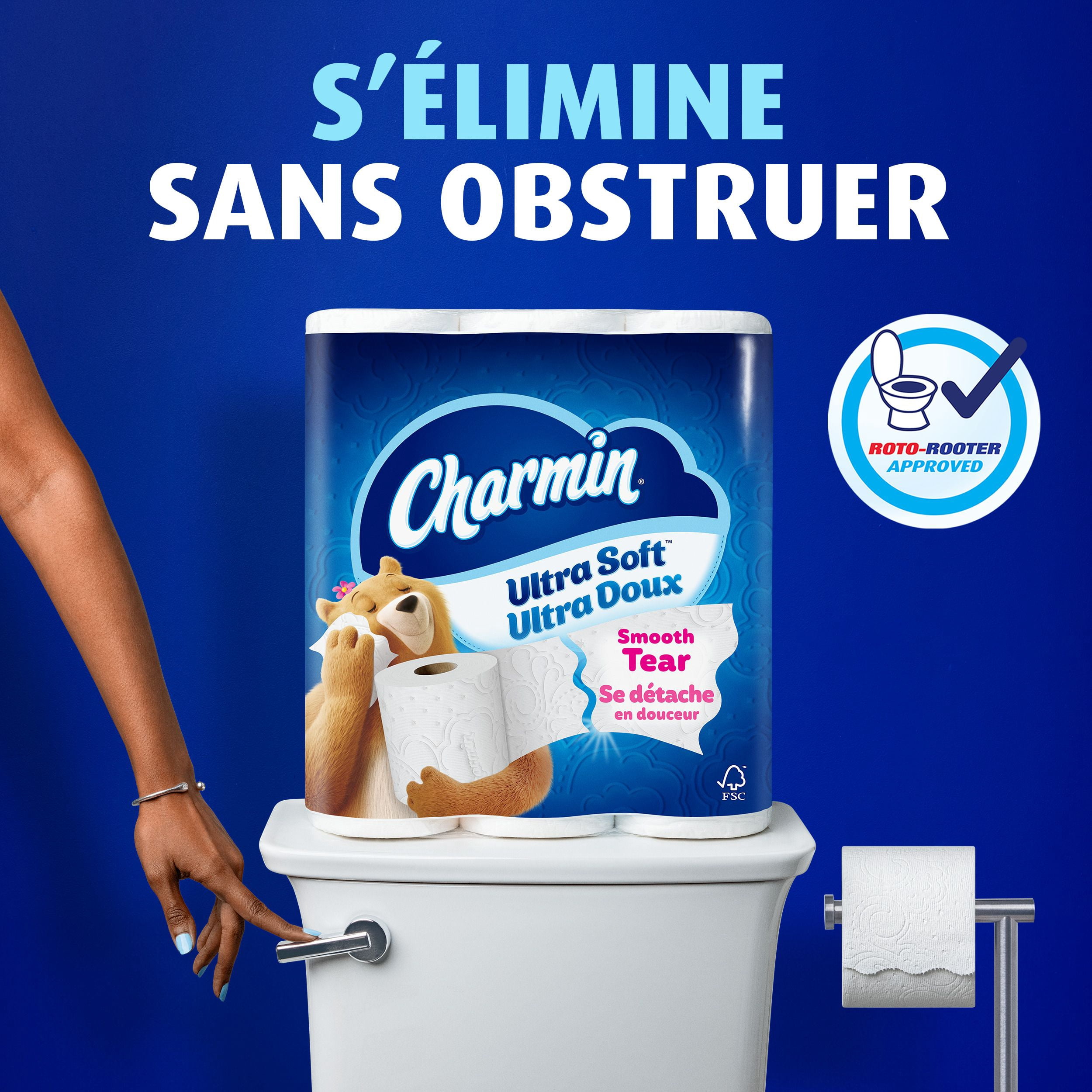 Charmin Ultra Doux, Papier Hygiénique 2 Épaisseurs, 6 Rouleaux (l'Équivalent de 24 Rouleaux Réguliers)