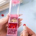 thumbnail image 4 of Meitianfacai 3 Compartment Portable Pill Organizer Clear Slide Out Design With Separate Sections Daily Medication Box Transparent Partition Storage For Morning Noon Night Doses (Pink), 4 of 6