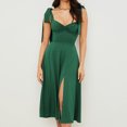 thumbnail image 1 of Pisexur Robe Mi-Mollet Sans Manches à Col en V pour Femme, Col en V Sans Manches, Couleur, à la Mode, Nouvelle, Décontractée, Taille Haute, Tenue pour Femmes, 1 of 4