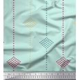 thumbnail image 1 of Soimoi Green Poly Georgette Fabric Dotted Jamdani Print Fabric by the Yard 52 Inch Wide, 1 of 1