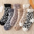 thumbnail image 1 of CUITING Fuzzy Socks for Women Warm Fluffy Socks Winter Slipper Socks Soft Cute Leopard Socks, 1 of 7