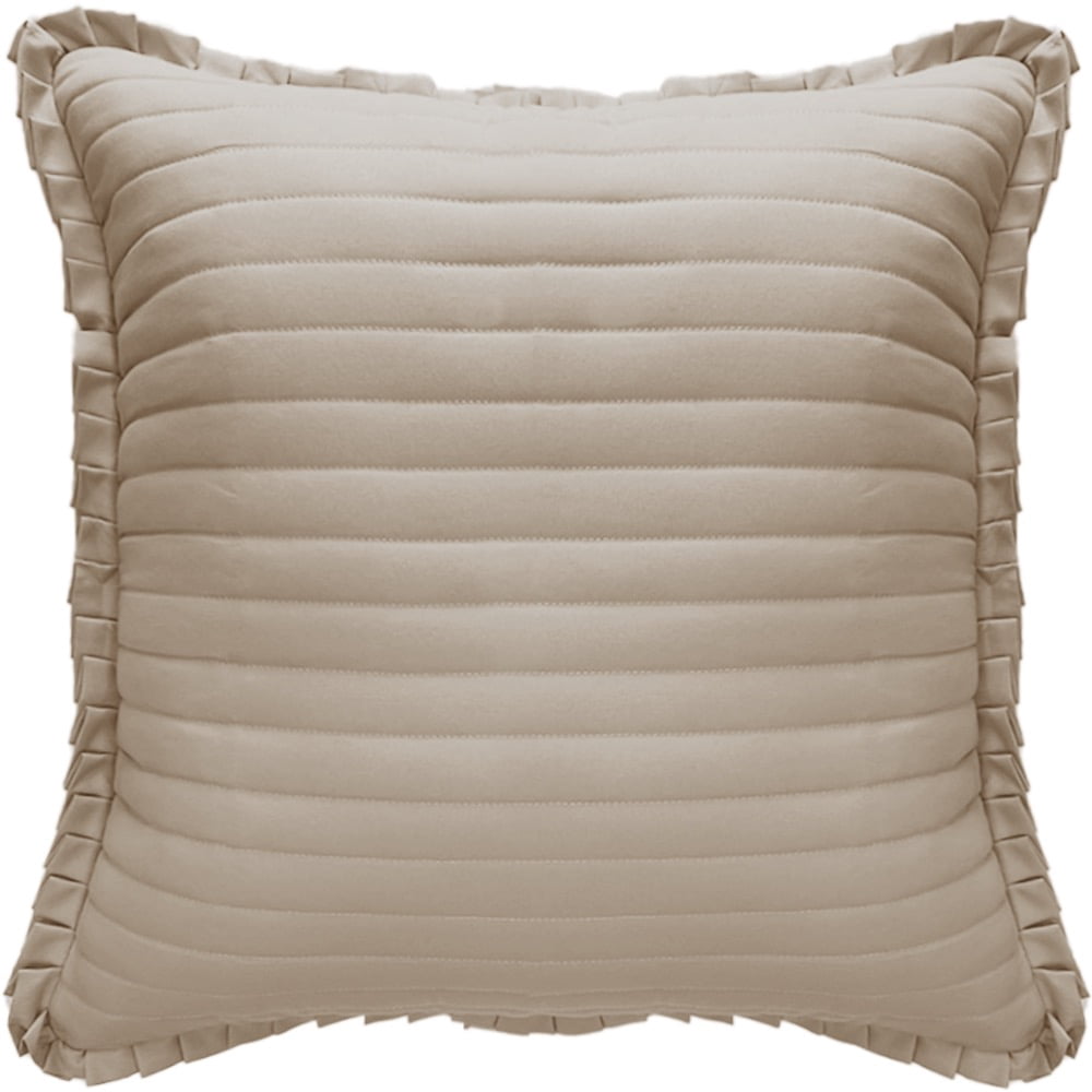 Mainstays Housse de coussin décoratif – Ruffles Taupe, coussin décoratif à volants