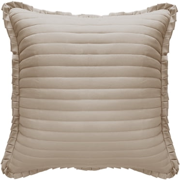 Housse de coussin décoratif Mainstays, à volants, 18 x 18 po, Ruffles taupe
