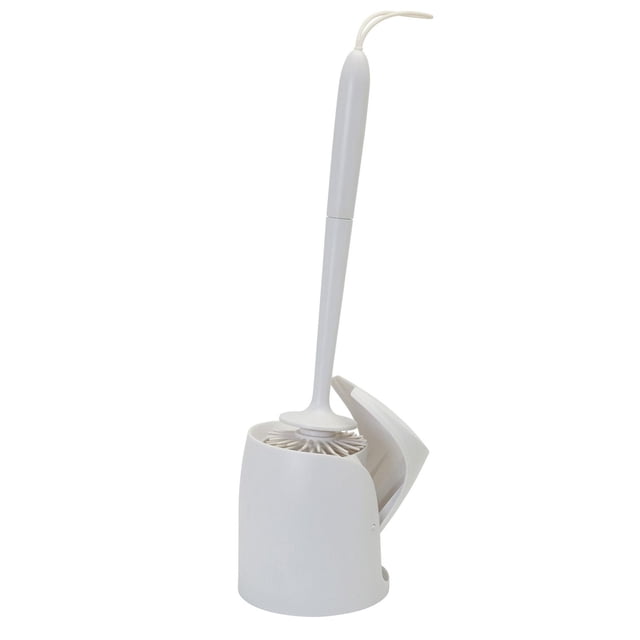 Mainstays Self-Closing Toilet Brush Holder with Cleaning Brush, Assorted Colors