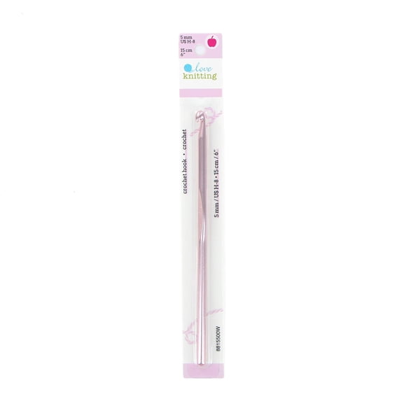 LOVE KNITTING Aluminium Crochet Hook, 15 cm (6"), 5 mm (US H-8)