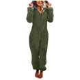 thumbnail image 4 of Combinaison Grande Taille pour Femmes aux Formes Combinaison à Manches Longues à Capuche Pyjama Décontracté d'Hiver Chaud Combinaison de Nuit Combinaison pour Filles en Liquidation, 4 of 8