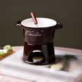 thumbnail image 2 of Ceramic Fondue Melting Pot Set with Fork for Chocolate Cheese and Caramel Family Gatherings, 2 of 4